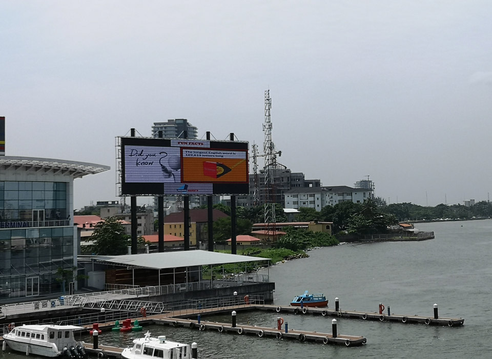 C-Vent Outdoor P16 LED Billboard Pole Installation In Nigeria