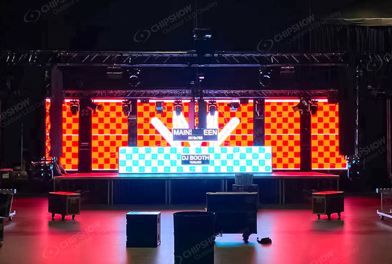 C-Beetle P3.91 stage rental screen for outdoor dj booth  