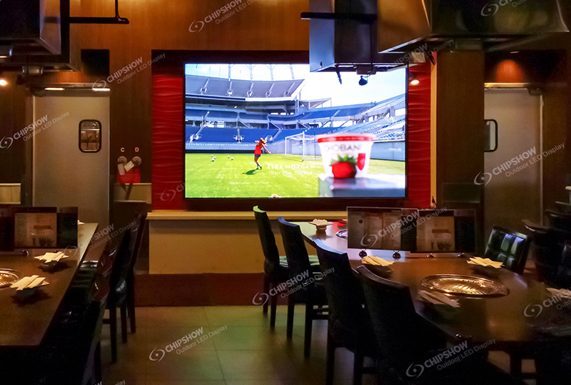 Small pitch LED display screen indoor P1.5 full color high-definition Korean restaurant project