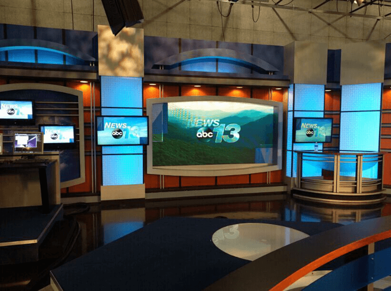 Chipshow broadcast-level indoor LED video wall at ABC News Studio