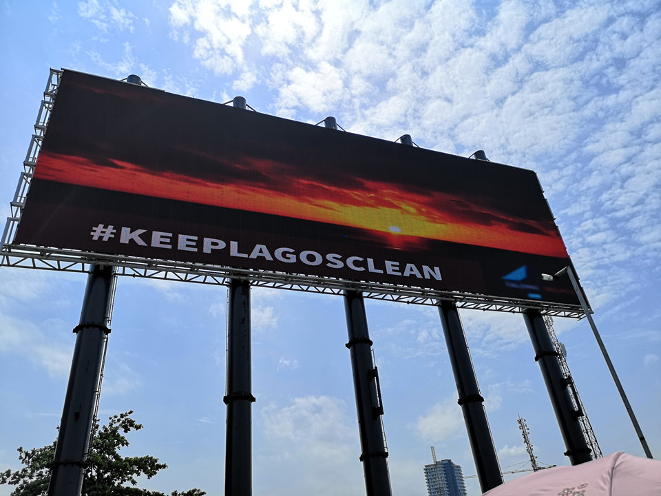 22C-Vent Outdoor P16 LED Billboard Pole Installation In Nigeria