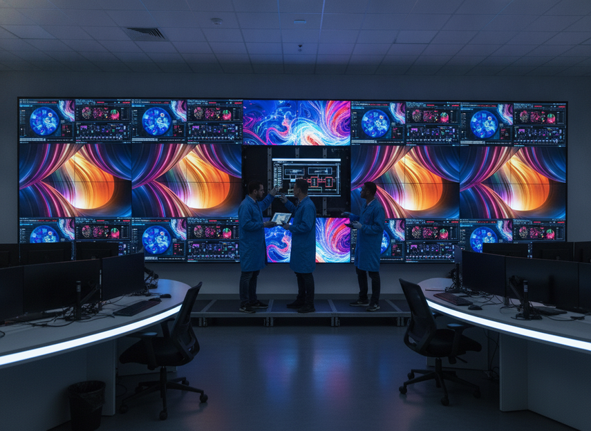 Command center LED wall maintenance workflow