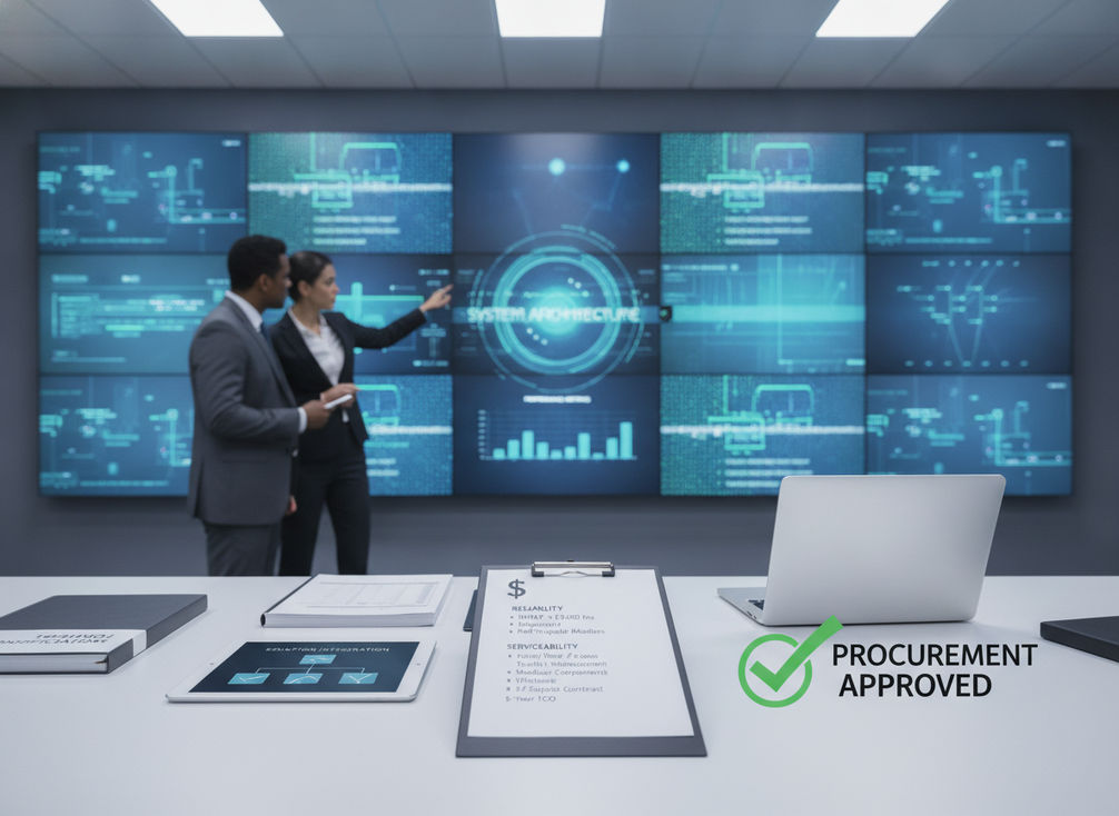 Control room LED wall serviceability comparison