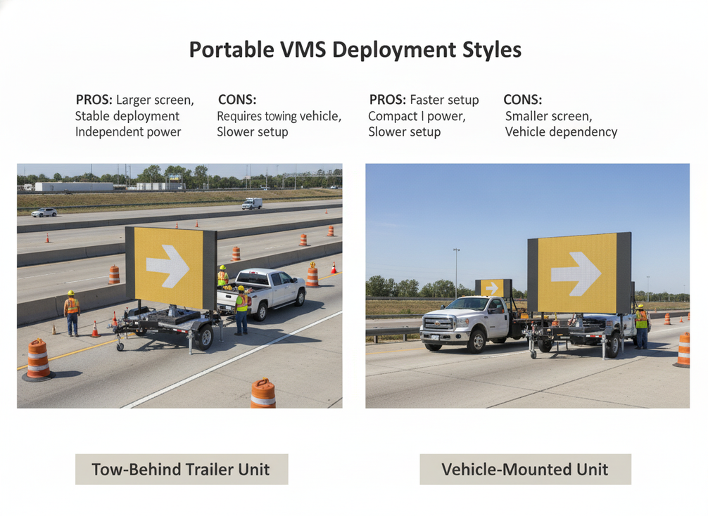 Portable VMS formats compared for work-zone deployment