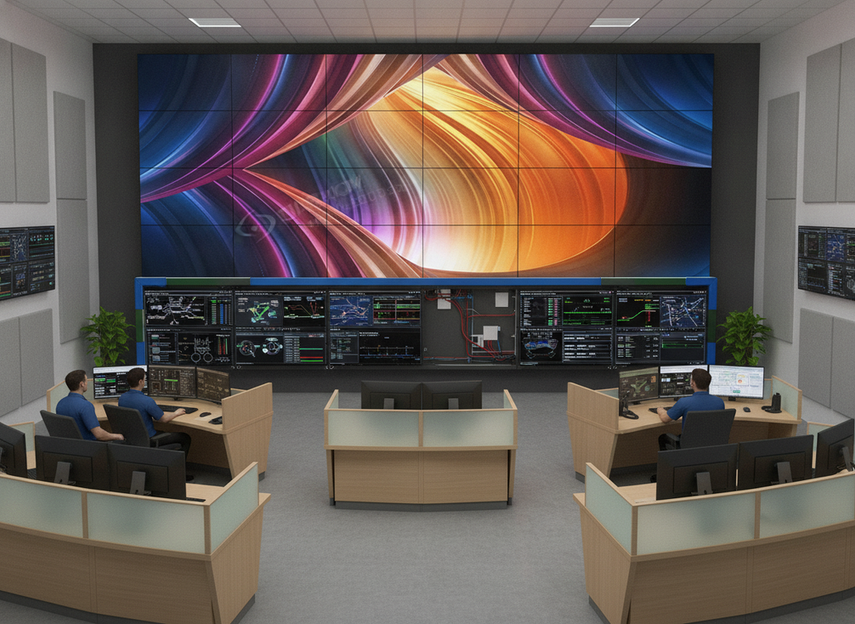 COB LED video wall in a mission-critical control room