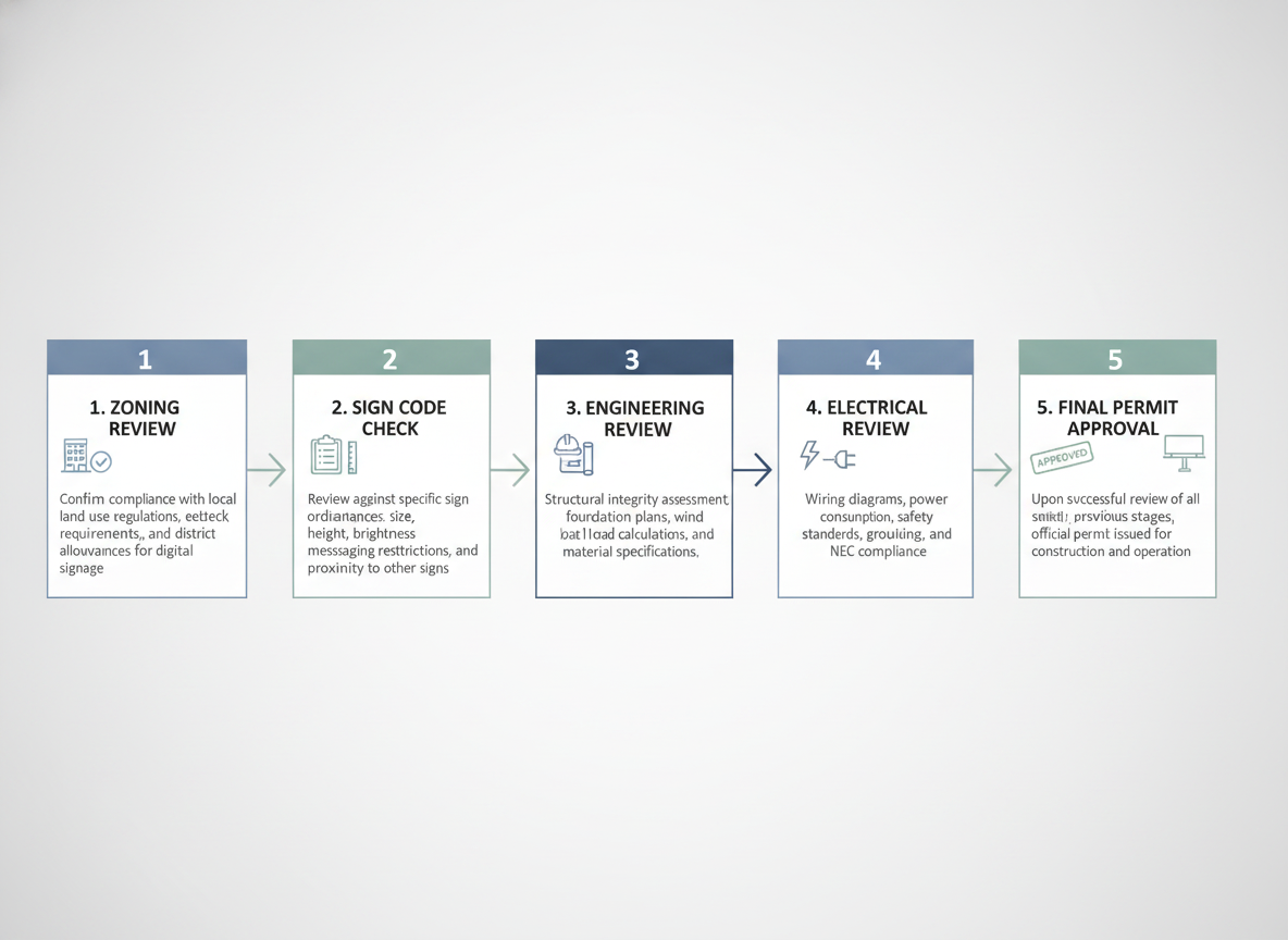 US permitting workflow for a digital billboard project
