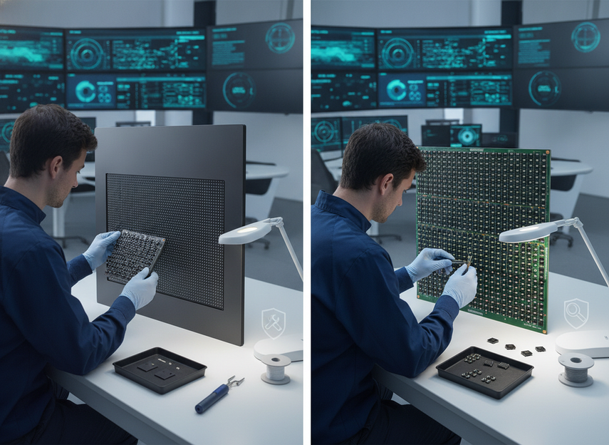 COB versus SMD service tradeoff for control rooms