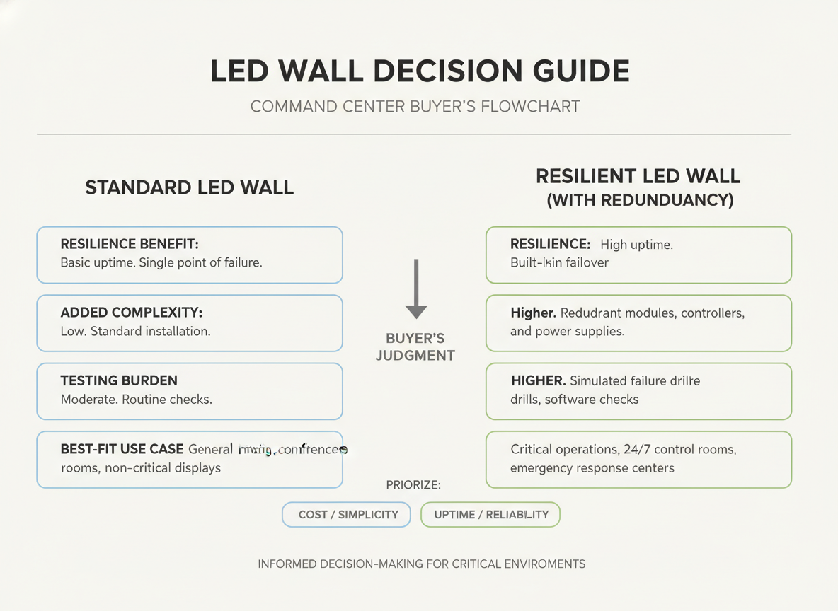 Command-center display redundancy tradeoff overview