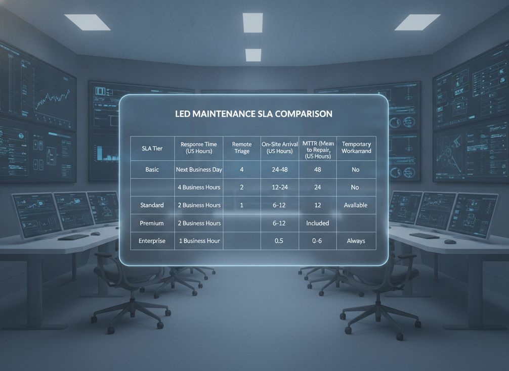 Mission-critical LED wall support comparison table