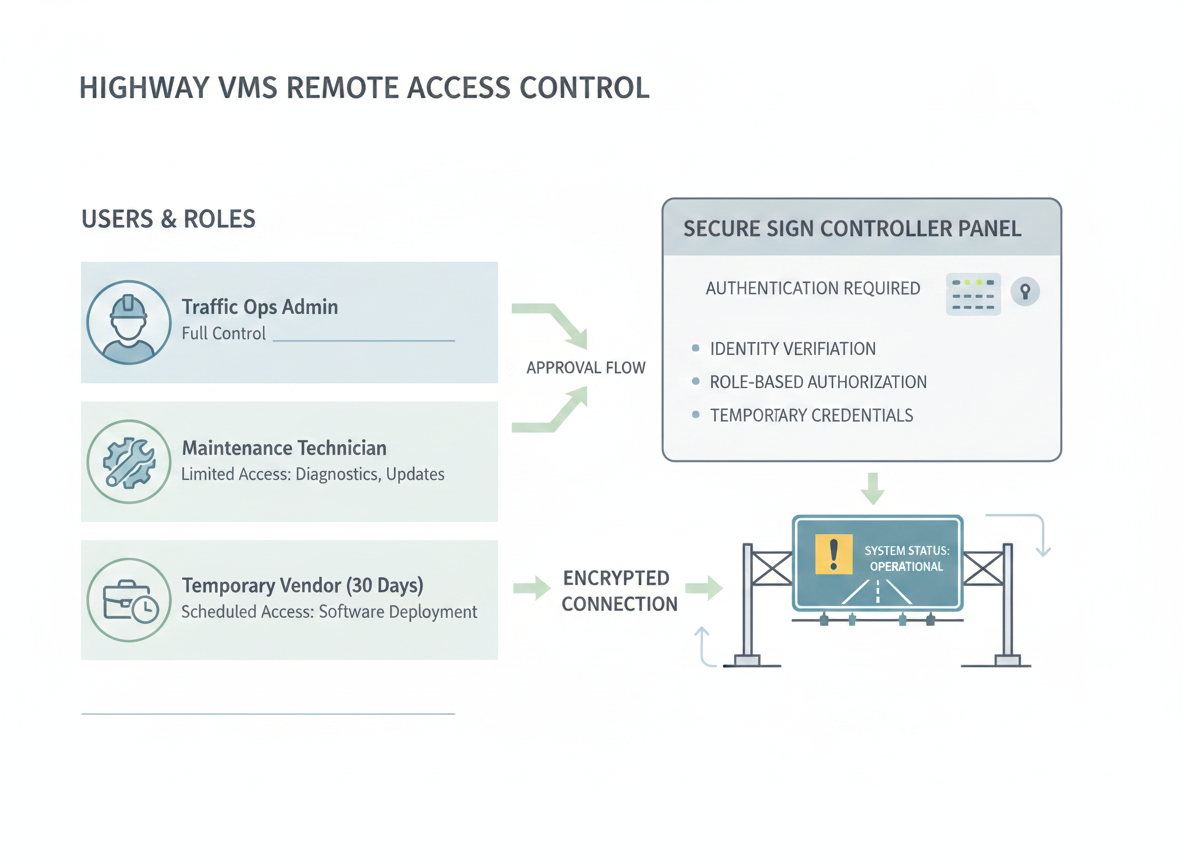 Remote access identity and role control points for VMS