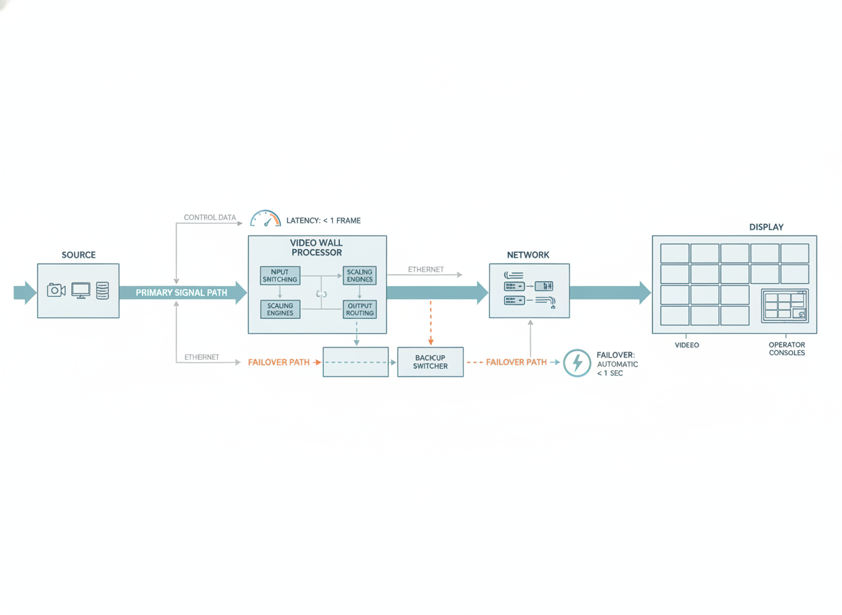 Control room processor latency and failover planning diagram