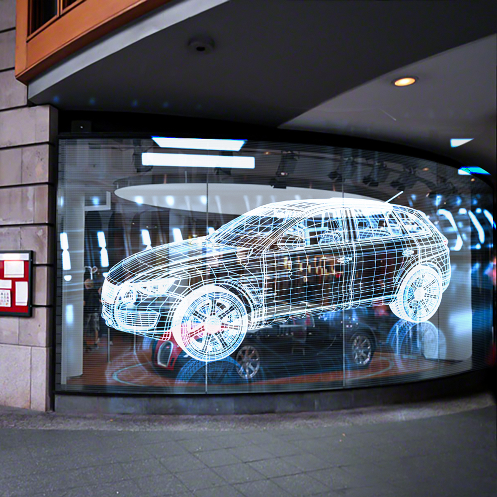 transparent led luxury retail backdrop