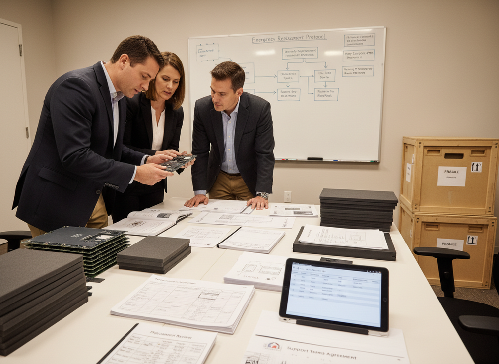 Spare module and service terms planning for an LED wall installation