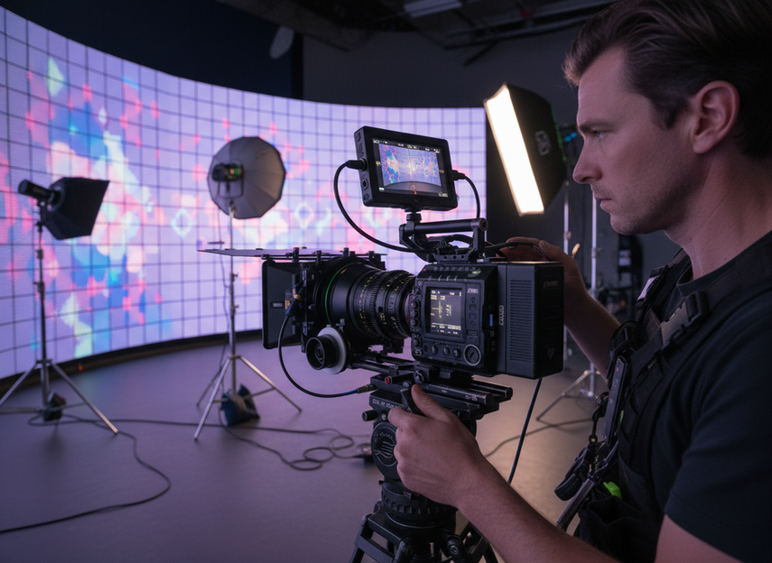 Eliminating Flicker on Virtual Production LED Volumes supporting image