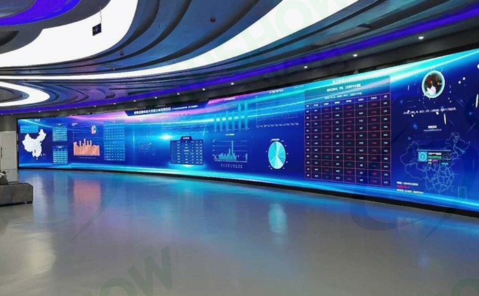 c max indoor p2.5 led video wall in guizhou zunyi big data center landscape blue