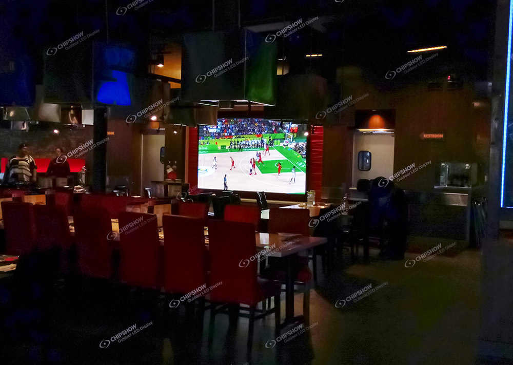 small pitch led display indoor p1.5 hd korean restaurant landscape red dark