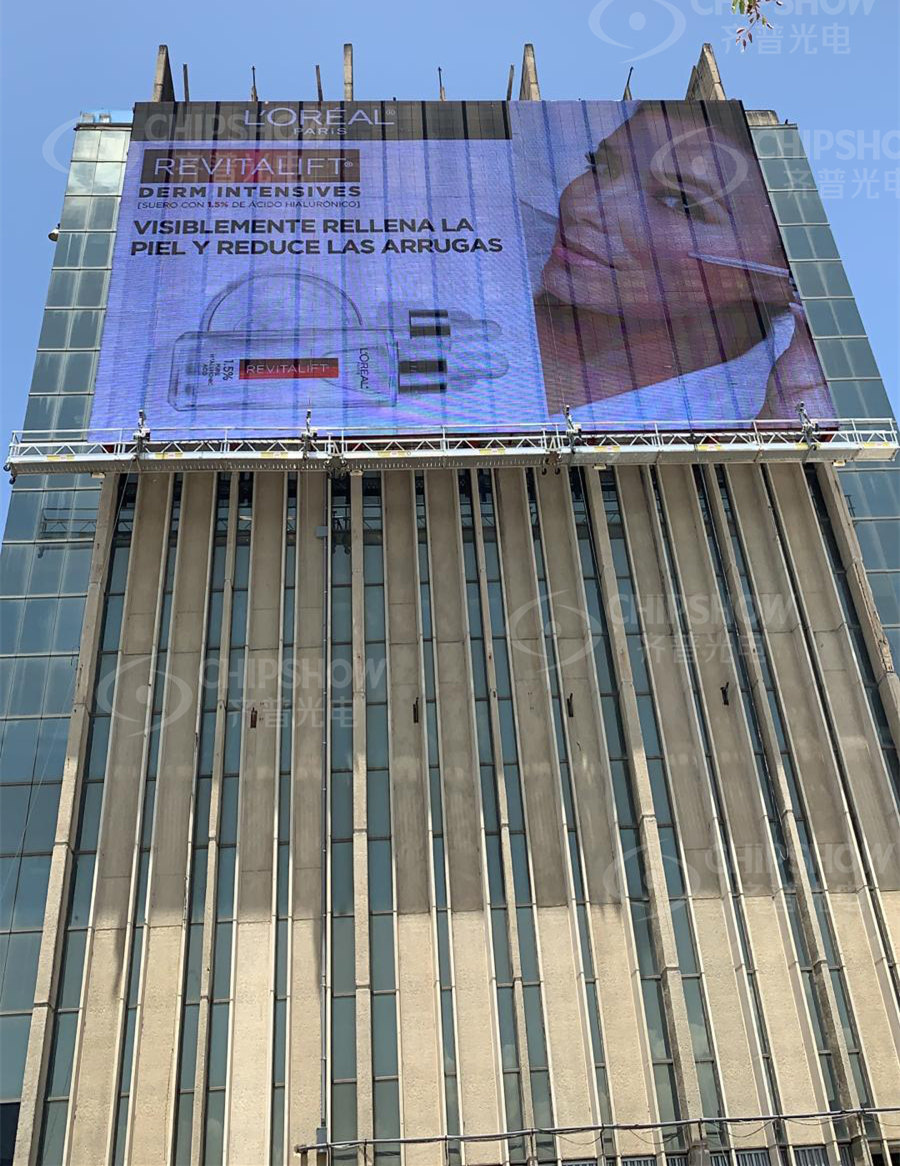 c vent outdoor p25 transparent led screen in the caribbean portrait blue