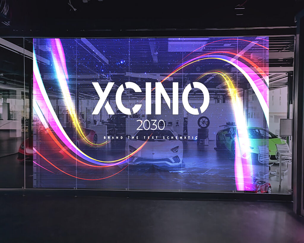 transparent led display landscape blue