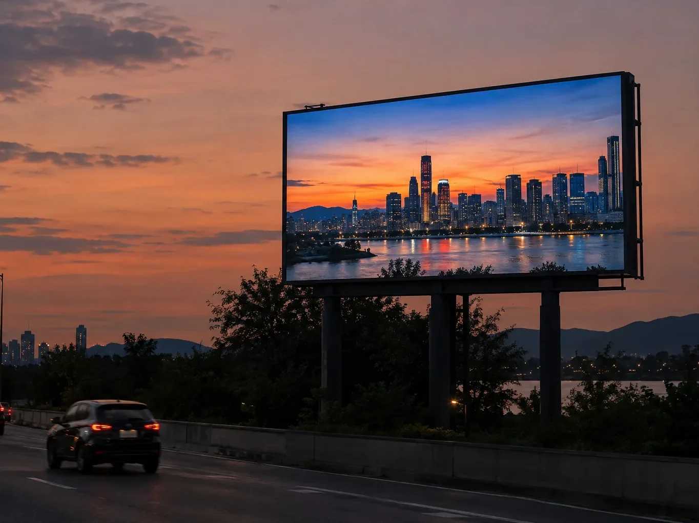 Indoor LED video wall installed in a conference hall